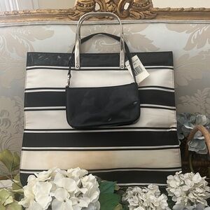Large polo Ralph Lauren black and white tote bag with coin purse. NWT.